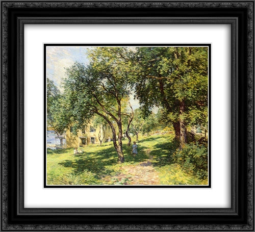 The-Path 22x20 Black Ornate Wood Framed Art Print Poster with Double Matting by Metcalf, Willard