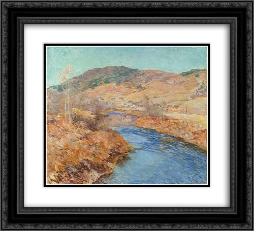 November Morning 22x20 Black Ornate Wood Framed Art Print Poster with Double Matting by Metcalf, Willard