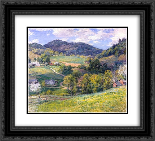 Spring in the Valley 22x20 Black Ornate Wood Framed Art Print Poster with Double Matting by Metcalf, Willard