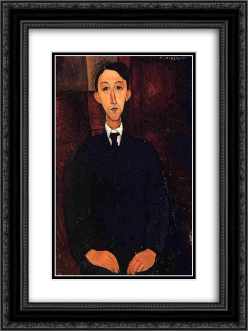 Manuel Humberg Esteve 18x24 Black Ornate Wood Framed Art Print Poster with Double Matting by Modigliani, Amedeo