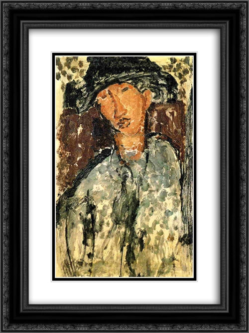 Chaim Soutine 18x24 Black Ornate Wood Framed Art Print Poster with Double Matting by Modigliani, Amedeo