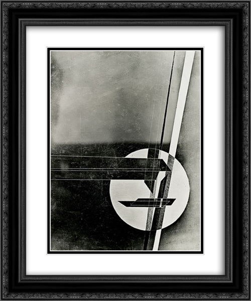 Composition 20x24 Black Ornate Wood Framed Art Print Poster with Double Matting by Moholy Nagy, Laszlo