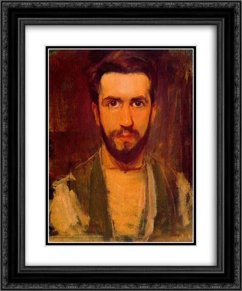 Self Portrait 20x24 Black Ornate Wood Framed Art Print Poster with Double Matting by Mondrian, Piet
