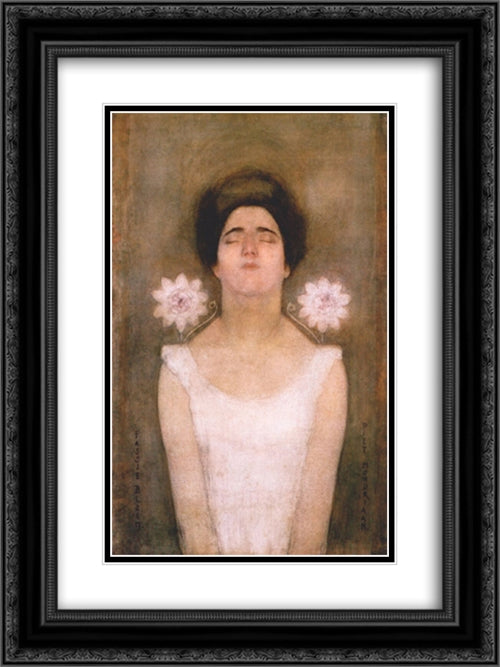 Passionflower 18x24 Black Ornate Wood Framed Art Print Poster with Double Matting by Mondrian, Piet