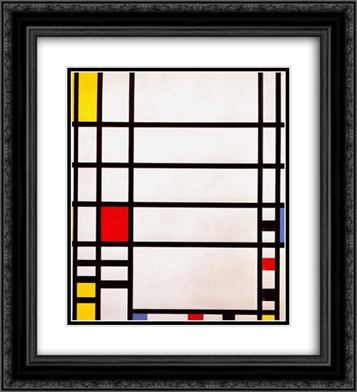 Trafalgar Square 20x22 Black Ornate Wood Framed Art Print Poster with Double Matting by Mondrian, Piet