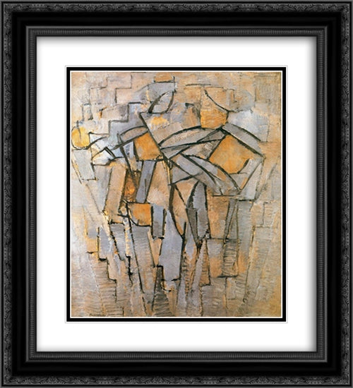 not identified 20x22 Black Ornate Wood Framed Art Print Poster with Double Matting by Mondrian, Piet