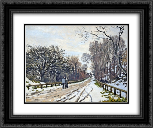 The Road to the Farm of Saint-Simeon 24x20 Black Ornate Wood Framed Art Print Poster with Double Matting by Monet, Claude