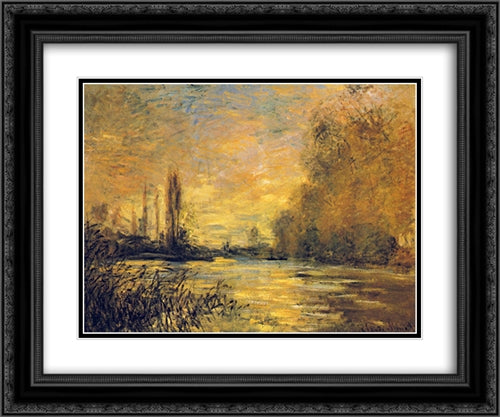 The Small Arm of the Seine at Argenteuil 24x20 Black Ornate Wood Framed Art Print Poster with Double Matting by Monet, Claude