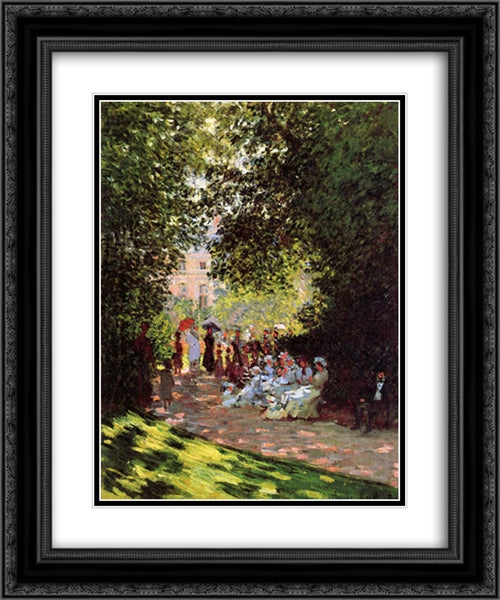Park Monceau 20x24 Black Ornate Wood Framed Art Print Poster with Double Matting by Monet, Claude