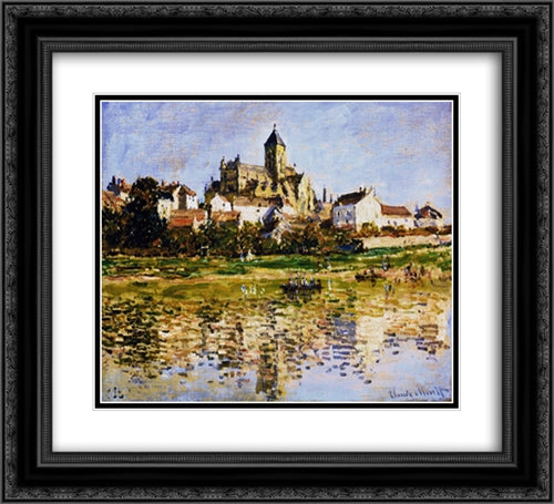 Vetheuil, The Church 22x20 Black Ornate Wood Framed Art Print Poster with Double Matting by Monet, Claude