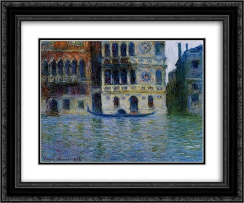 Palazzo Dario 24x20 Black Ornate Wood Framed Art Print Poster with Double Matting by Monet, Claude