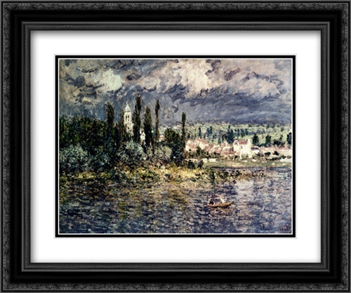 Landscape With Thunderstorm 24x20 Black Ornate Wood Framed Art Print Poster with Double Matting by Monet, Claude
