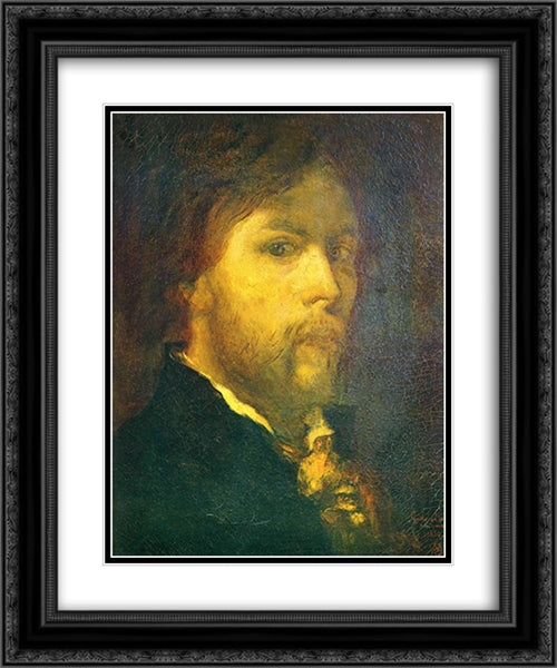 Self-portrait 20x24 Black Ornate Wood Framed Art Print Poster with Double Matting by Moreau, Gustave