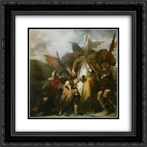 Song of songs 20x20 Black Ornate Wood Framed Art Print Poster with Double Matting by Moreau, Gustave