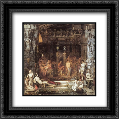 The Daughters of Thespius 20x20 Black Ornate Wood Framed Art Print Poster with Double Matting by Moreau, Gustave