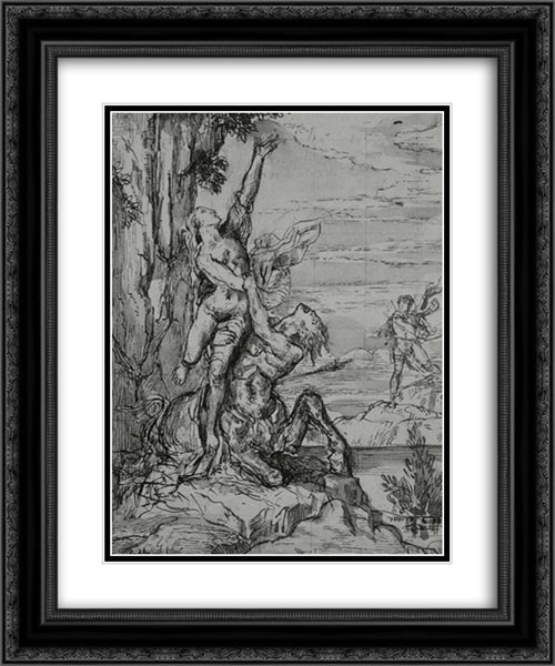 Removal Dejanira 20x24 Black Ornate Wood Framed Art Print Poster with Double Matting by Moreau, Gustave