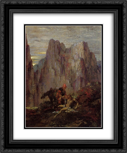 The Good Samaritan 20x24 Black Ornate Wood Framed Art Print Poster with Double Matting by Moreau, Gustave