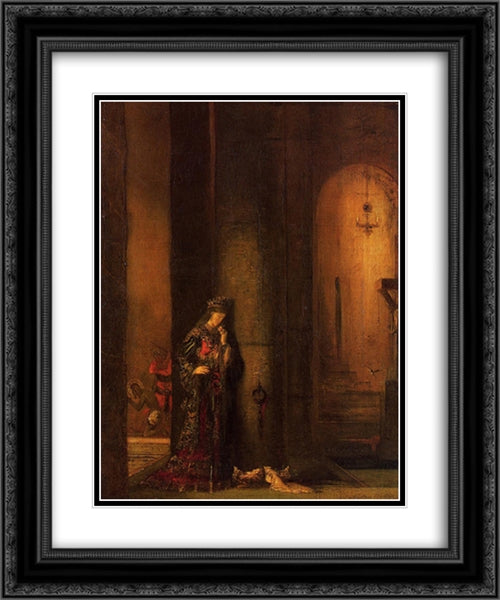 Salome in Prison 20x24 Black Ornate Wood Framed Art Print Poster with Double Matting by Moreau, Gustave