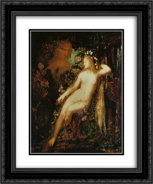 Galatea 20x24 Black Ornate Wood Framed Art Print Poster with Double Matting by Moreau, Gustave