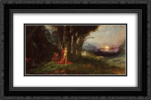 Pasiphae and the Bul 24x16 Black Ornate Wood Framed Art Print Poster with Double Matting by Moreau, Gustave