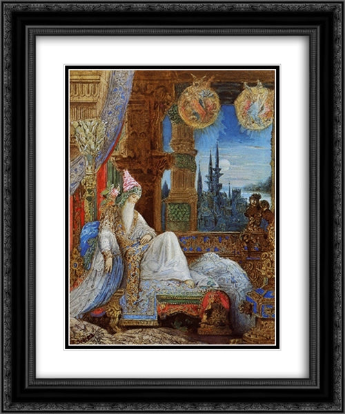 The Dream Haunting the Mogul 20x24 Black Ornate Wood Framed Art Print Poster with Double Matting by Moreau, Gustave