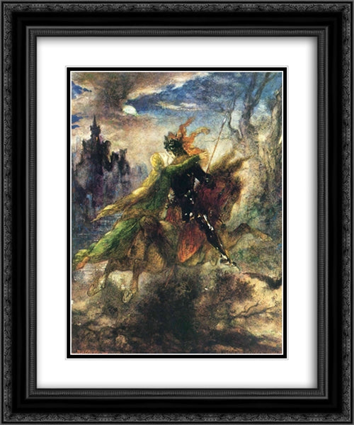 The Ballad 20x24 Black Ornate Wood Framed Art Print Poster with Double Matting by Moreau, Gustave