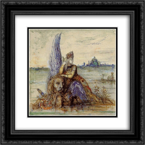 Venice 20x20 Black Ornate Wood Framed Art Print Poster with Double Matting by Moreau, Gustave