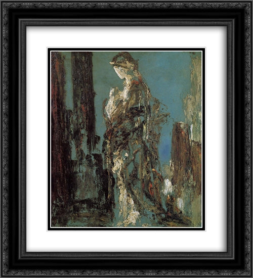 Study of Helen 20x22 Black Ornate Wood Framed Art Print Poster with Double Matting by Moreau, Gustave