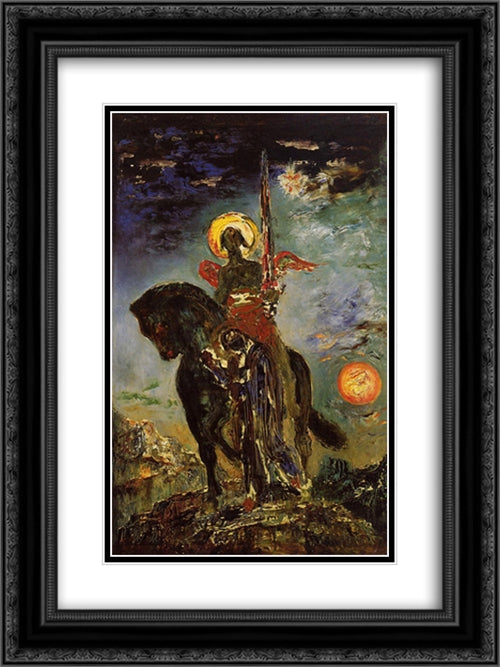 The park and the angel of death 18x24 Black Ornate Wood Framed Art Print Poster with Double Matting by Moreau, Gustave