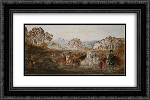 The Prodigal Son 24x16 Black Ornate Wood Framed Art Print Poster with Double Matting by Moreau, Gustave