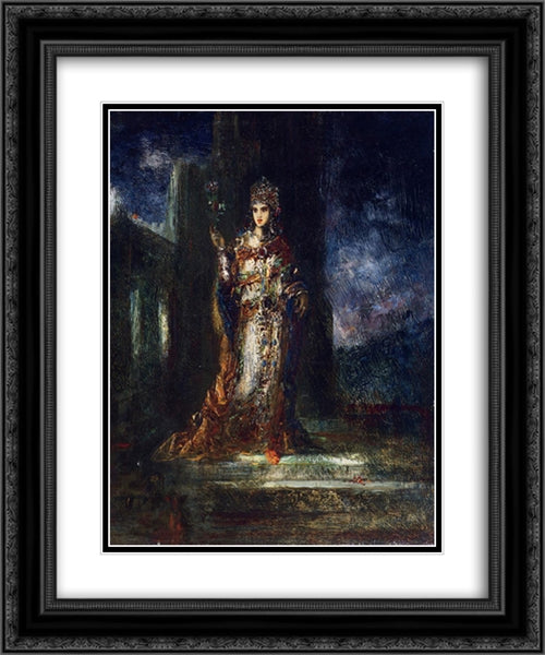 The Fiancee of the Night (The Song of Songs) 20x24 Black Ornate Wood Framed Art Print Poster with Double Matting by Moreau, Gustave