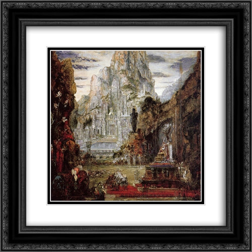 The Triumph of Alexander the Great 20x20 Black Ornate Wood Framed Art Print Poster with Double Matting by Moreau, Gustave