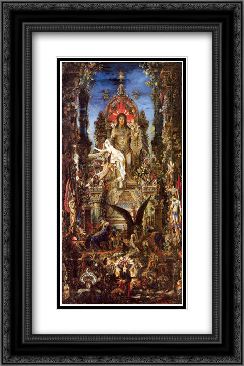 Jupiter and Semele 16x24 Black Ornate Wood Framed Art Print Poster with Double Matting by Moreau, Gustave