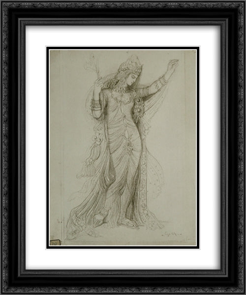 Salome 20x24 Black Ornate Wood Framed Art Print Poster with Double Matting by Moreau, Gustave