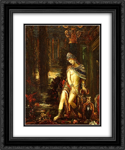 Susanna and the Elders 20x24 Black Ornate Wood Framed Art Print Poster with Double Matting by Moreau, Gustave