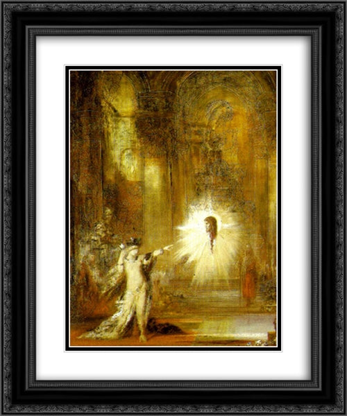 The Apparition 20x24 Black Ornate Wood Framed Art Print Poster with Double Matting by Moreau, Gustave