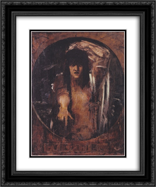 Victim 20x24 Black Ornate Wood Framed Art Print Poster with Double Matting by Moreau, Gustave