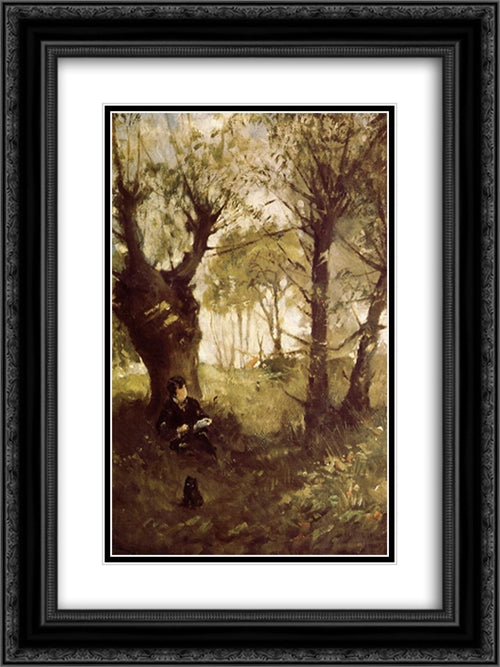 The Old Track to Auvers 18x24 Black Ornate Wood Framed Art Print Poster with Double Matting by Morisot, Berthe