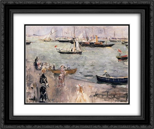 The Isle of Wight 24x20 Black Ornate Wood Framed Art Print Poster with Double Matting by Morisot, Berthe