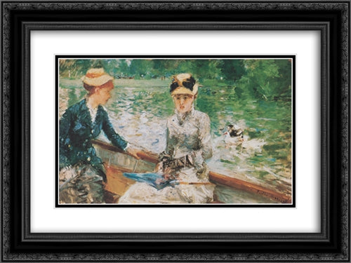 Summer's Day 24x18 Black Ornate Wood Framed Art Print Poster with Double Matting by Morisot, Berthe