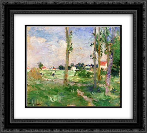 Landscape of Creuse 22x20 Black Ornate Wood Framed Art Print Poster with Double Matting by Morisot, Berthe