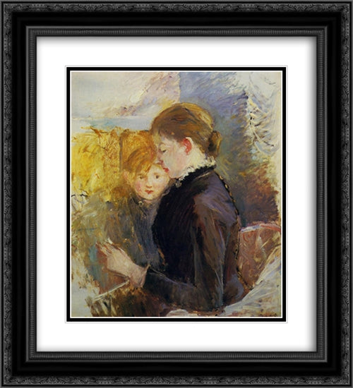 Miss Reynolds 20x22 Black Ornate Wood Framed Art Print Poster with Double Matting by Morisot, Berthe