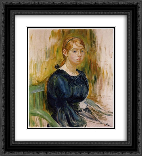 Jeannie Gobillard 20x22 Black Ornate Wood Framed Art Print Poster with Double Matting by Morisot, Berthe