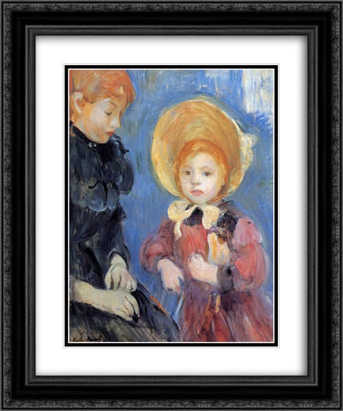 The Black Finger Bandage 20x24 Black Ornate Wood Framed Art Print Poster with Double Matting by Morisot, Berthe