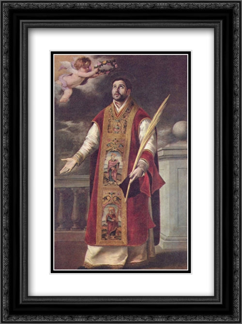 St. Rodriguez 18x24 Black Ornate Wood Framed Art Print Poster with Double Matting by Murillo, Bartolome Esteban