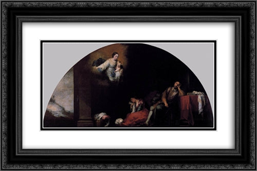 The Story of the Foundation of Santa Maria Maggiore: The Patrician's Dream 24x16 Black Ornate Wood Framed Art Print Poster with Double Matting by Murillo, Bartolome Esteban