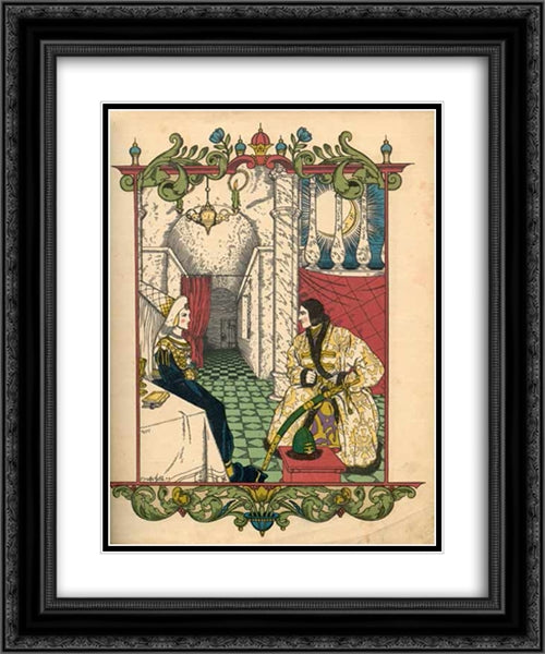 Illustration to 'Wooden Eagle' 20x24 Black Ornate Wood Framed Art Print Poster with Double Matting by Narbut, Heorhiy