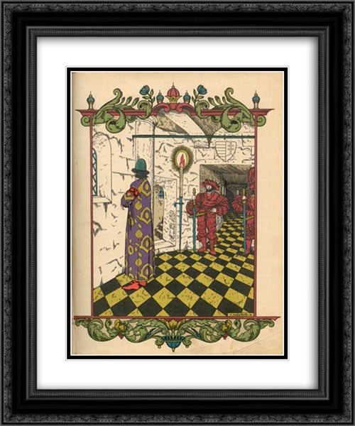 Illustration to 'Wooden Eagle' 20x24 Black Ornate Wood Framed Art Print Poster with Double Matting by Narbut, Heorhiy