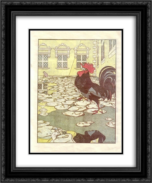 Illustration for the book 'How mice buried the cat' by Zhukovsky 20x24 Black Ornate Wood Framed Art Print Poster with Double Matting by Narbut, Heorhiy