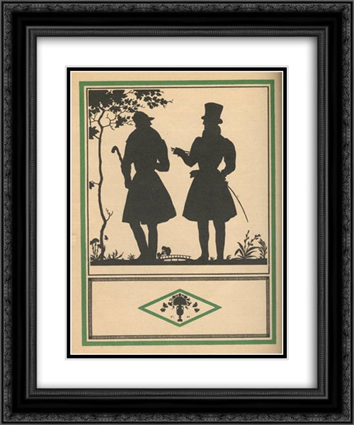 Illustration to 'Three Fables of Krylov' 20x24 Black Ornate Wood Framed Art Print Poster with Double Matting by Narbut, Heorhiy